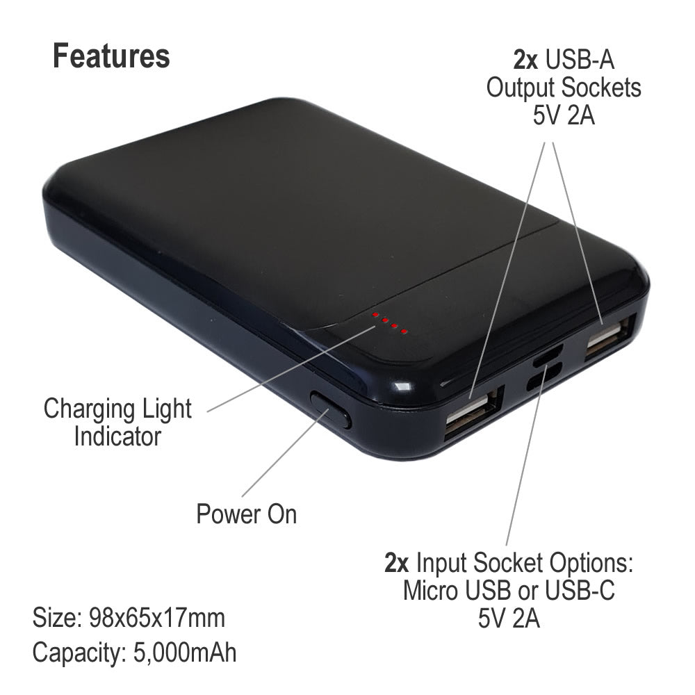 COSVOX Power Bank 5000mAh Features