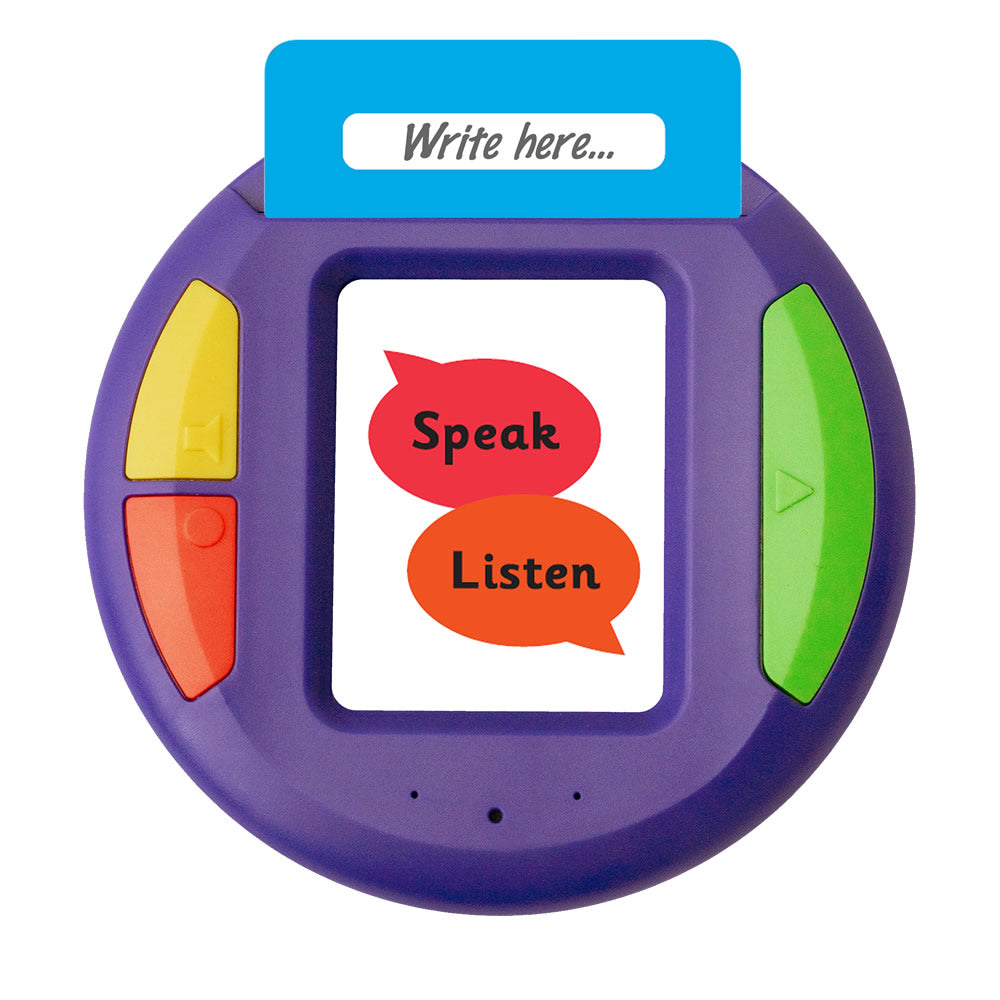 Talking Flash card Reader. Record and playback your own messages.